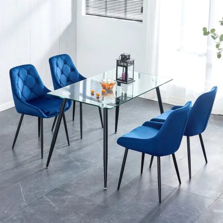Ghế Ăn Vải Nhung Hiện Đại Màu Xanh Lá Xanh Dương Ghế Ăn Vải Nhung Hiện Đại Màu Xanh Lá Xanh Dương