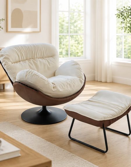 Ghế Thư Giãn Bọc Vải Hiện Đại Có Chân Kim Loại