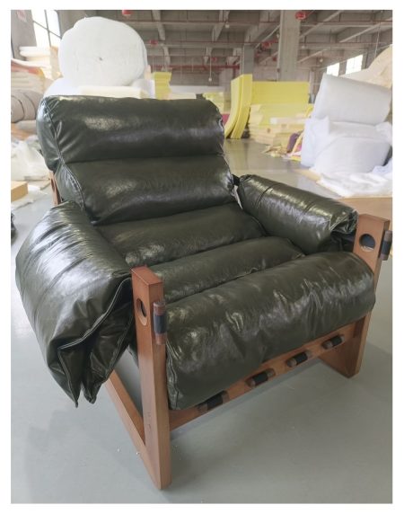 Ghế Thư Giãn Gỗ Da Nhung Hiện Đại Cho Phòng Khách