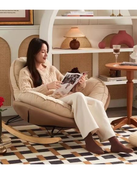 Ghế Thư Giãn Gỗ Tự Nhiên Đệm Dày Kiểu Penguin