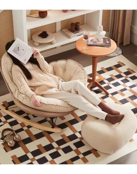 Ghế Thư Giãn Gỗ Tự Nhiên Đệm Dày Kiểu Penguin