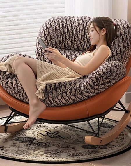 Ghế Thư Giãn Hiện Đại Gỗ Tự Nhiên Bọc Vải Cotton