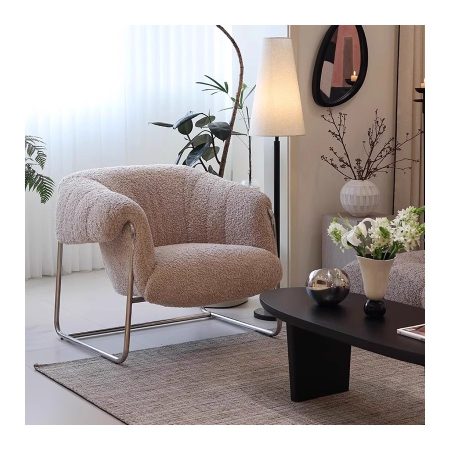 Ghế Thư Giãn Kim Loại Cao Cấp Bọc Lông Cừu Mới