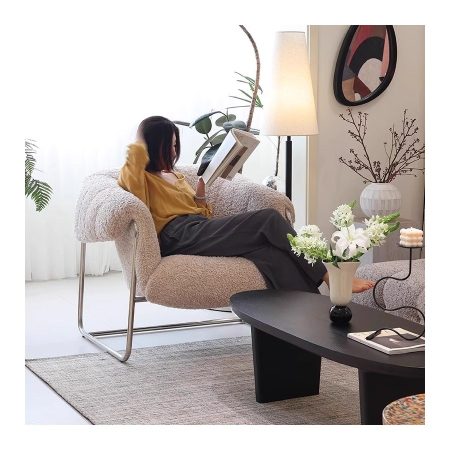 Ghế Thư Giãn Kim Loại Cao Cấp Bọc Lông Cừu Mới