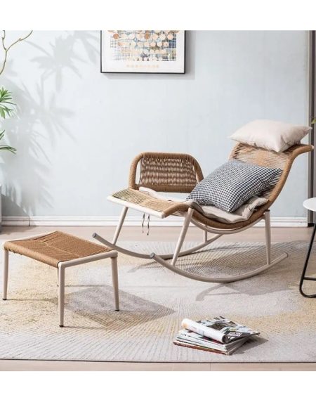 Ghế Thư Giãn Mây Người Lớn Khung Kim Loại Điều Chỉnh