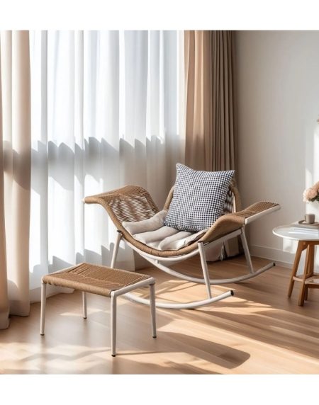 Ghế Thư Giãn Mây Người Lớn Khung Kim Loại Điều Chỉnh
