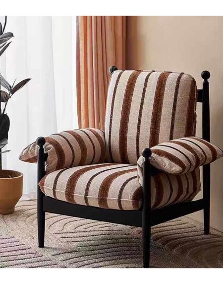 Ghế Thư Giãn Vải Nỉ Gỗ Tự Nhiên Kiểu Pháp