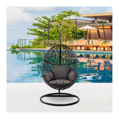 Ghế Xích Đu Mây Nhựa Hình Trứng Treo Ngoài Trời