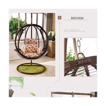 Ghế Xích Đu Mây Nhựa Hồng Ngoài Trời Thoải Mái
