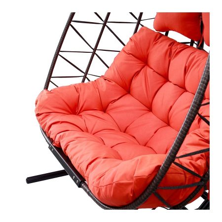 Ghế Xích Đu Mây Nhựa Ngoài Trời Đôi Chất Lượng Cao