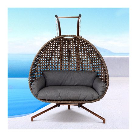 Ghế Xích Đu Mây Nhựa Ngoài Trời Hiện Đại Cho 2 Người