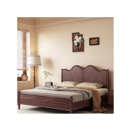 Giường Ngủ Gỗ Cao Su Đầu Giường Tân Cổ Điển