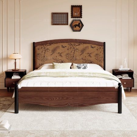 Giường Ngủ Gỗ Tự Nhiên 1.8m Cổ Điển Mới