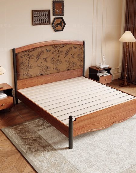 Giường Ngủ Gỗ Tự Nhiên 1.8m Cổ Điển Mới