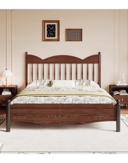 Giường Ngủ Gỗ Tự Nhiên Ash Cổ Điển 1.8m Tùy Chọn Màu Sắc