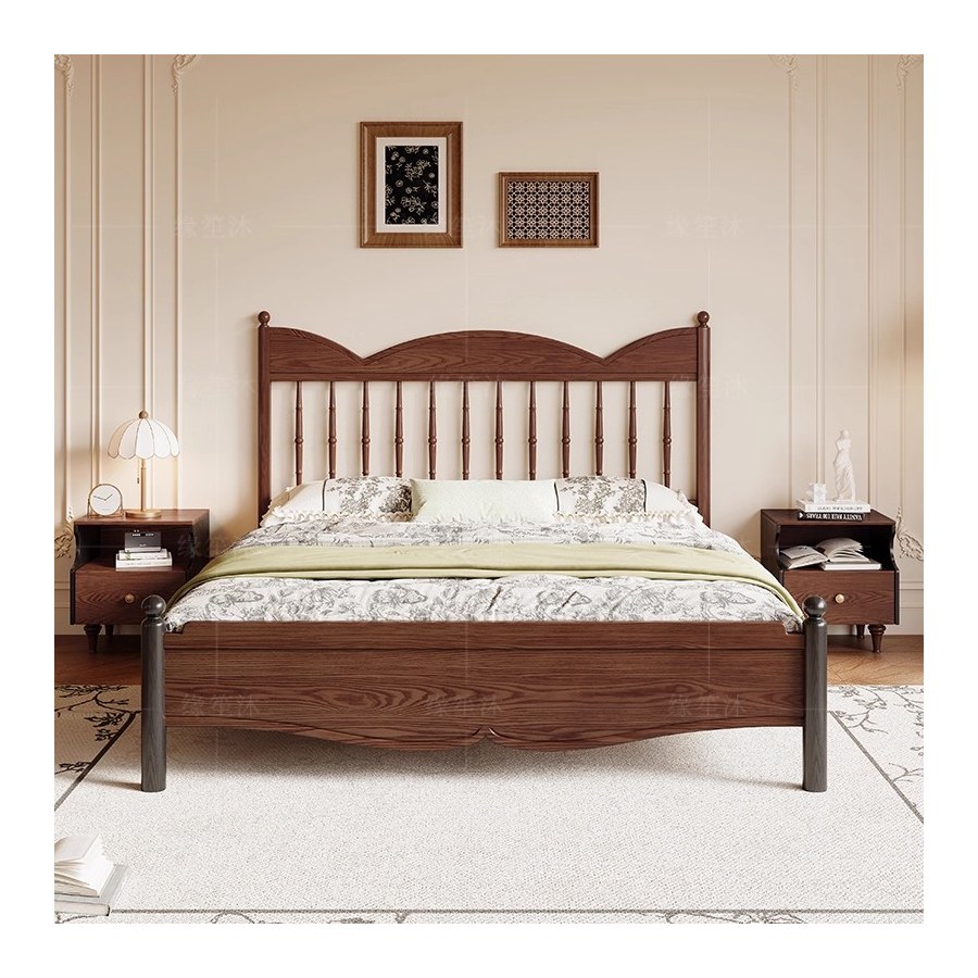 Giường Ngủ Gỗ Tự Nhiên Ash Cổ Điển 1.8m Tùy Chọn Màu Sắc Giường Ngủ Gỗ Tự Nhiên Ash Cổ Điển 1.8m Tùy Chọn Màu Sắc