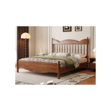 Giường Ngủ Gỗ Tự Nhiên Ash Cổ Điển 1.8m Tùy Chọn Màu Sắc