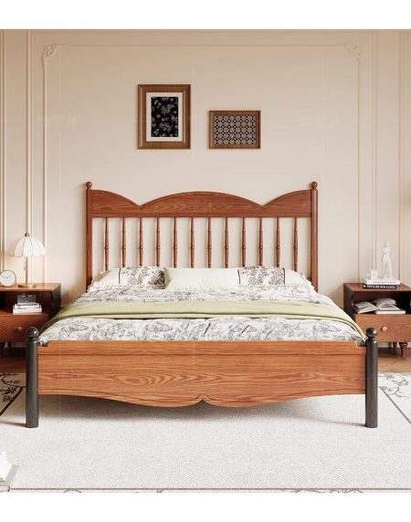 Giường Ngủ Gỗ Tự Nhiên Ash Cổ Điển 1.8m Tùy Chọn Màu Sắc Giường Ngủ Gỗ Tự Nhiên Ash Cổ Điển 1.8m Tùy Chọn Màu Sắc