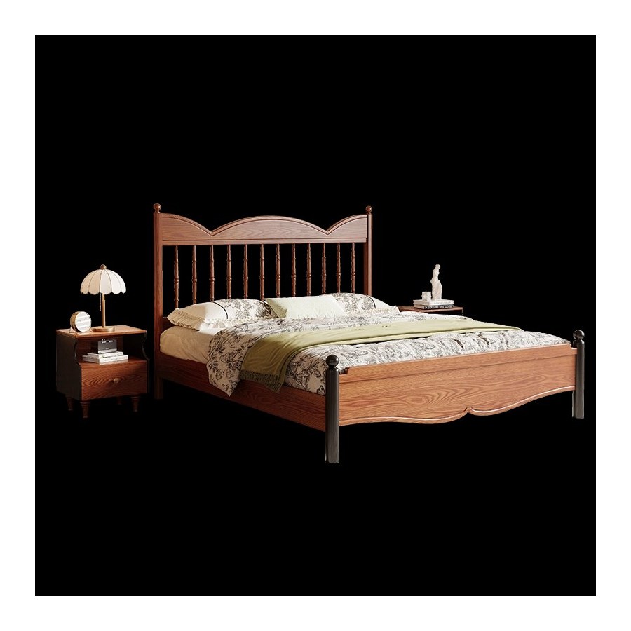Giường Ngủ Gỗ Tự Nhiên Ash Cổ Điển 1.8m Tùy Chọn Màu Sắc Giường Ngủ Gỗ Tự Nhiên Ash Cổ Điển 1.8m Tùy Chọn Màu Sắc
