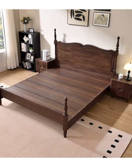 Giường Ngủ Gỗ Tự Nhiên Đặc Biệt Thiết Kế Cột La Mã