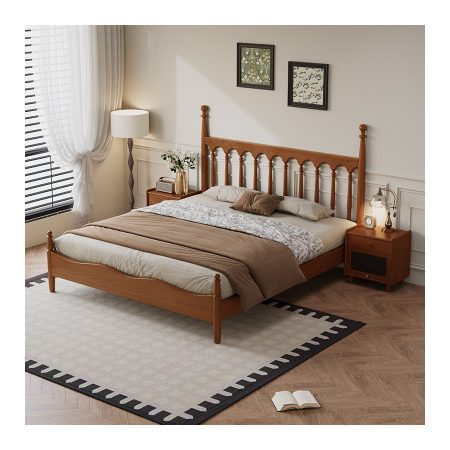 Giường Ngủ Gỗ Tự Nhiên Phong Cách Cổ Điển 1.8m