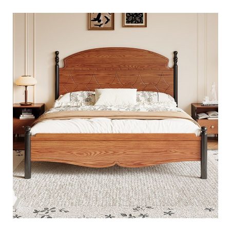 Giường Ngủ Gỗ Tự Nhiên Phong Cách Cổ Điển Bền Bỉ