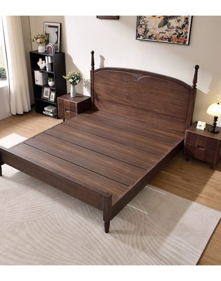 Giường Ngủ King Size Gỗ Cao Su Chất Lượng Cao Thiết Kế Tối Giản