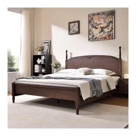 Giường Ngủ King Size Gỗ Cao Su Chất Lượng Cao Thiết Kế Tối Giản