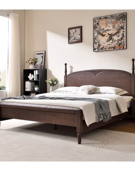 Giường Ngủ King Size Gỗ Cao Su Chất Lượng Cao Thiết Kế Tối Giản