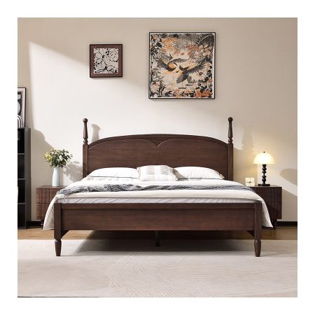 Giường Ngủ King Size Gỗ Cao Su Chất Lượng Cao Thiết Kế Tối Giản