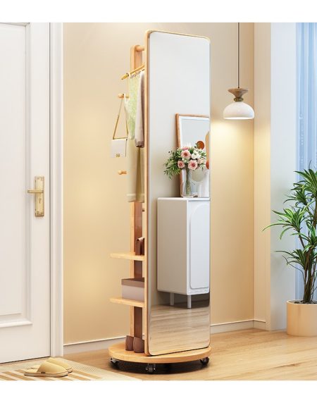 Gương Toàn Thân Đứng Đa Năng Gỗ Kim Loại Tối Giản