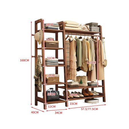 Kệ Treo Quần Áo Gỗ Đứng Đa Năng 8 Giá Treo