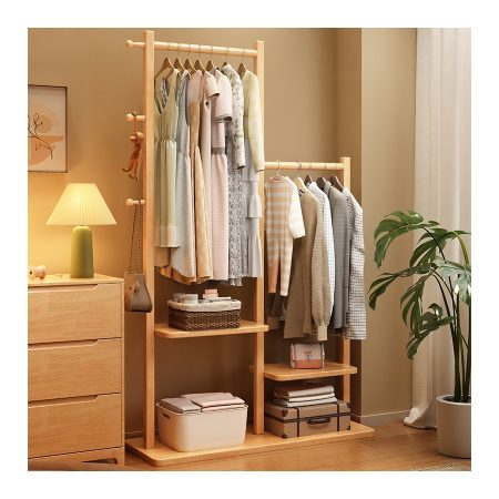 Kệ Treo Quần Áo Gỗ Tự Nhiên 3 Móc Hiện Đại