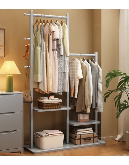 Kệ Treo Quần Áo Gỗ Tự Nhiên 3 Móc Hiện Đại