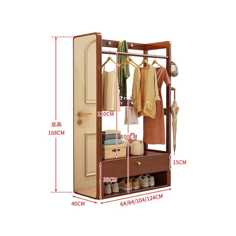 Kệ Treo Quần Áo Gỗ Tự Nhiên Có Gương Tiết Kiệm Không Gian Kệ Treo Quần Áo Gỗ Tự Nhiên Có Gương Tiết Kiệm Không Gian