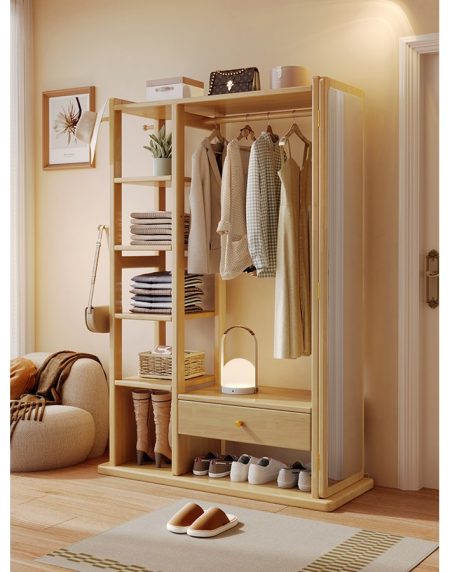 Kệ Treo Quần Áo Gỗ Tự Nhiên Đa Năng 5 Tầng