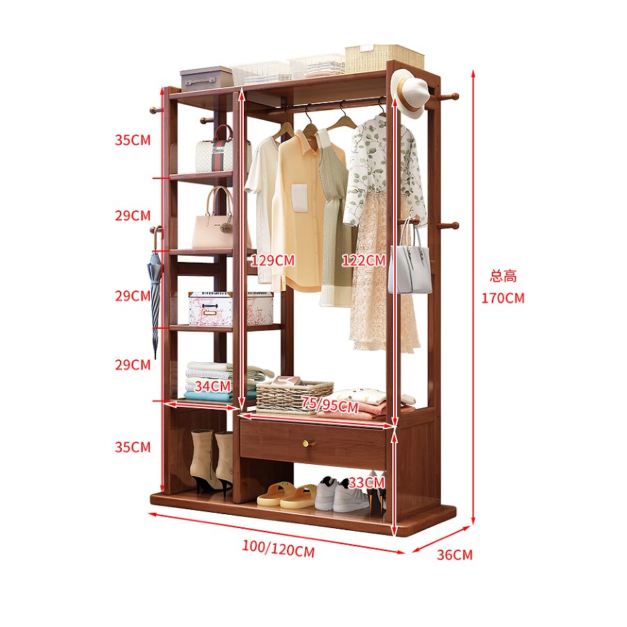 Kệ Treo Quần Áo Gỗ Tự Nhiên Đa Năng 8 Móc Kệ Treo Quần Áo Gỗ Tự Nhiên Đa Năng 8 Móc