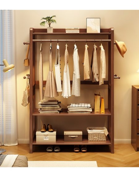 Kệ Treo Quần Áo Gỗ Tự Nhiên Đơn Giản 8 Móc