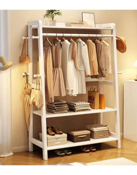 Kệ Treo Quần Áo Gỗ Tự Nhiên Đơn Giản 8 Móc