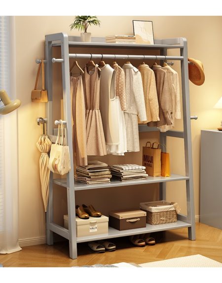 Kệ Treo Quần Áo Gỗ Tự Nhiên Đơn Giản 8 Móc