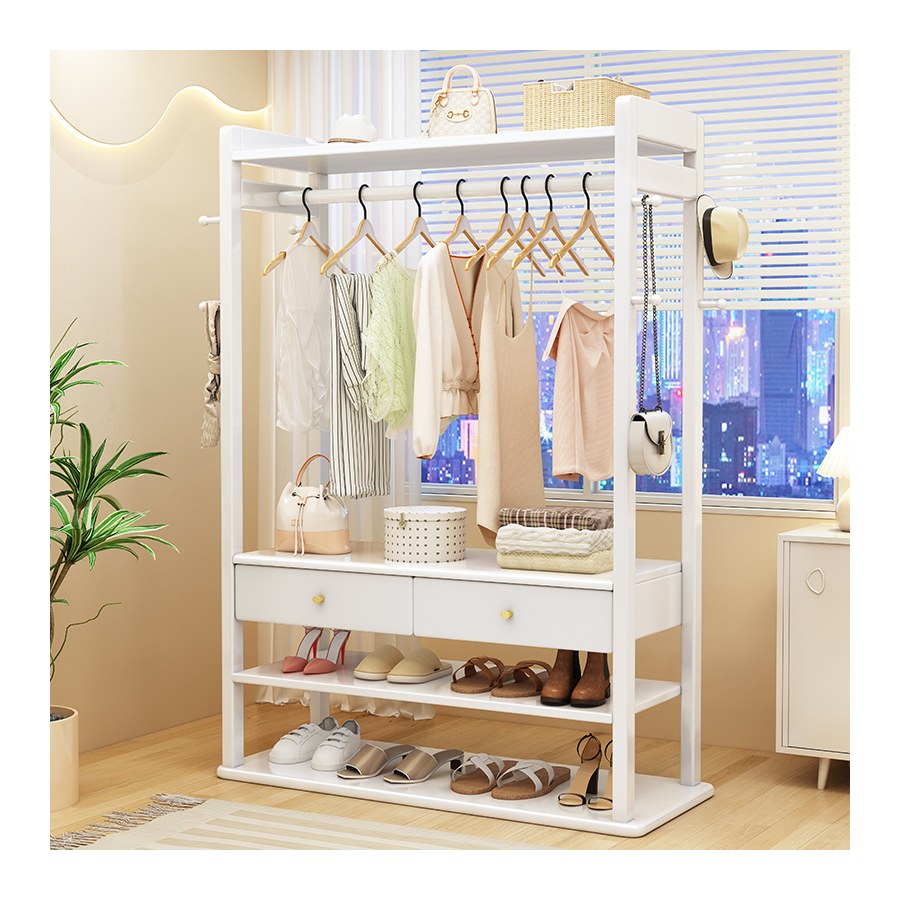 Kệ Treo Quần Áo Gỗ Tự Nhiên Hiện Đại Có Ngăn Kéo Kệ Treo Quần Áo Gỗ Tự Nhiên Hiện Đại Có Ngăn Kéo