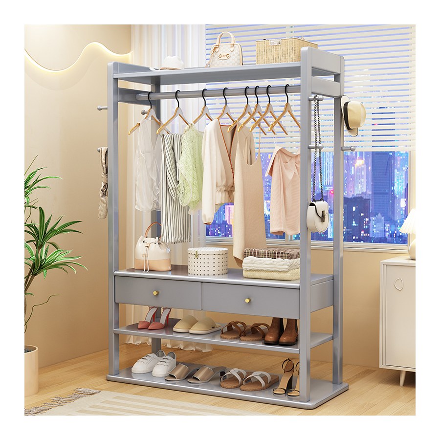 Kệ Treo Quần Áo Gỗ Tự Nhiên Hiện Đại Có Ngăn Kéo Kệ Treo Quần Áo Gỗ Tự Nhiên Hiện Đại Có Ngăn Kéo