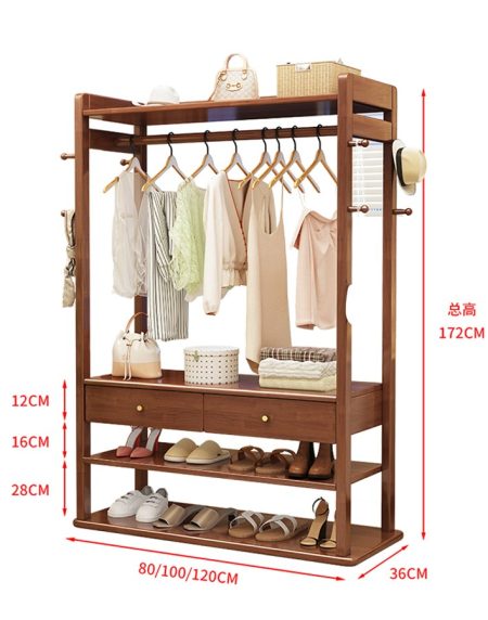 Kệ Treo Quần Áo Gỗ Tự Nhiên Hiện Đại Có Ngăn Kéo Kệ Treo Quần Áo Gỗ Tự Nhiên Hiện Đại Có Ngăn Kéo
