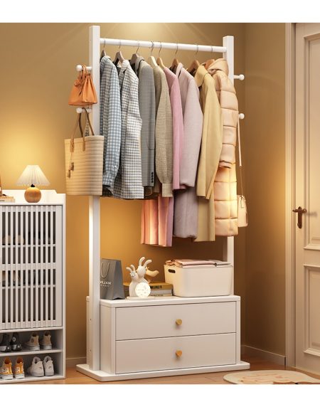 Kệ Treo Quần Áo Gỗ Tự Nhiên Thiết Kế Hiện Đại Tiết Kiệm Không Gian