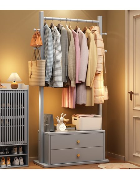 Kệ Treo Quần Áo Gỗ Tự Nhiên Thiết Kế Hiện Đại Tiết Kiệm Không Gian