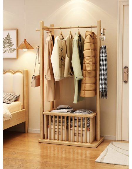 Kệ Treo Quần Áo Gỗ Tự Nhiên Thiết Kế Tối Giản Đa Năng