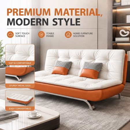 Sofa Giường Da Công Nghiệp Hiện Đại Có Thể Gập