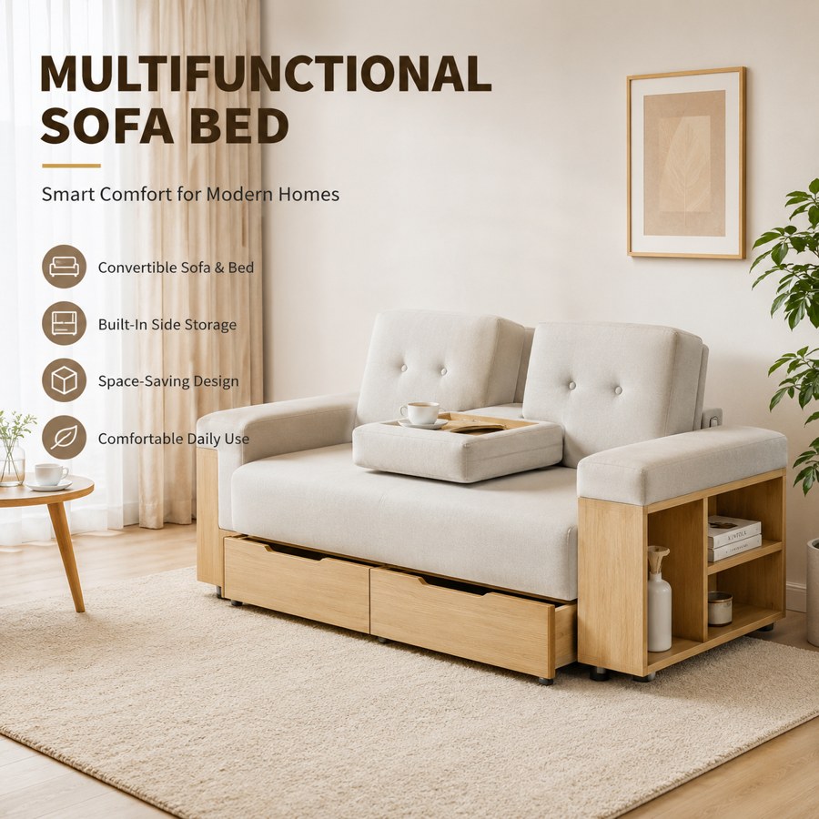 Sofa Giường Vải Nỉ Cao Cấp Đa Năng Tiết Kiệm Không Gian Sofa Giường Vải Nỉ Cao Cấp Đa Năng Tiết Kiệm Không Gian