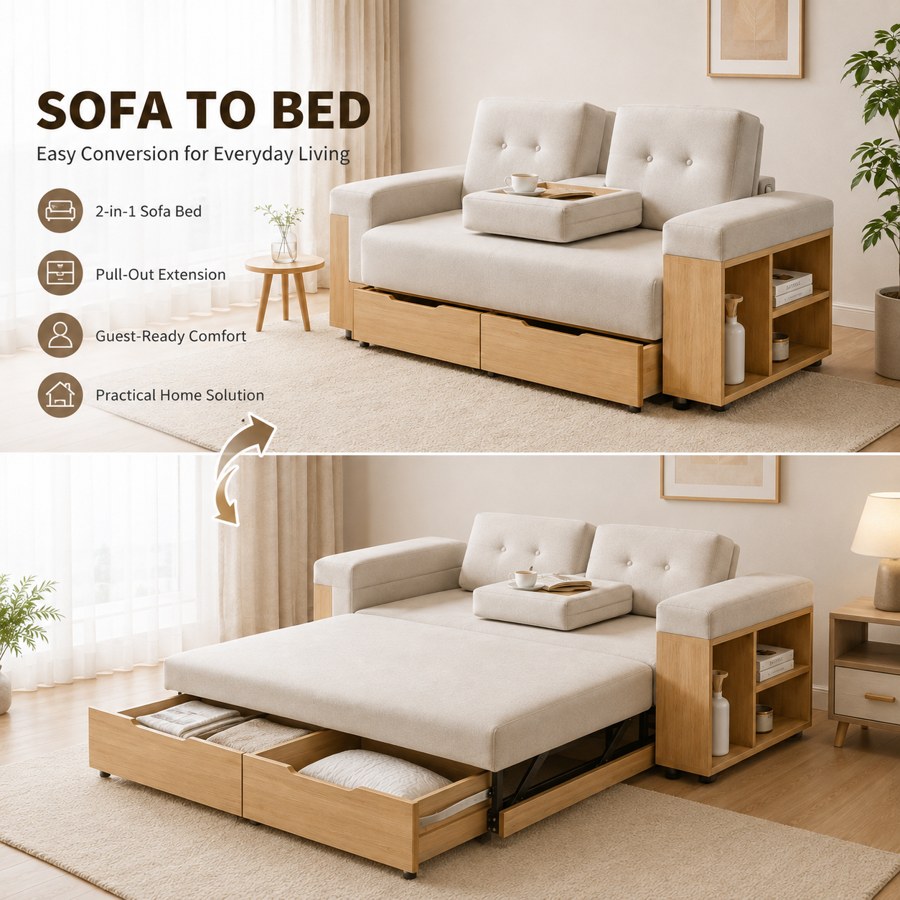 Sofa Giường Vải Nỉ Cao Cấp Đa Năng Tiết Kiệm Không Gian Sofa Giường Vải Nỉ Cao Cấp Đa Năng Tiết Kiệm Không Gian