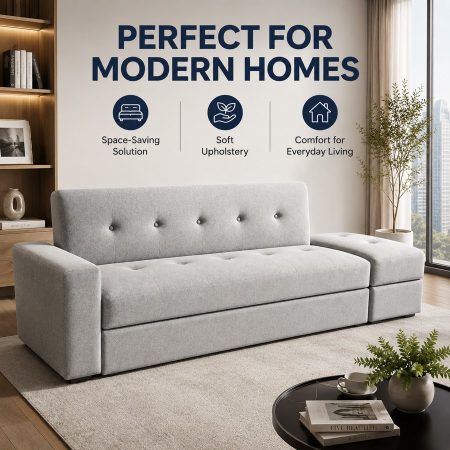Sofa Giường Vải Nỉ Hiện Đại Có Ngăn Đựng